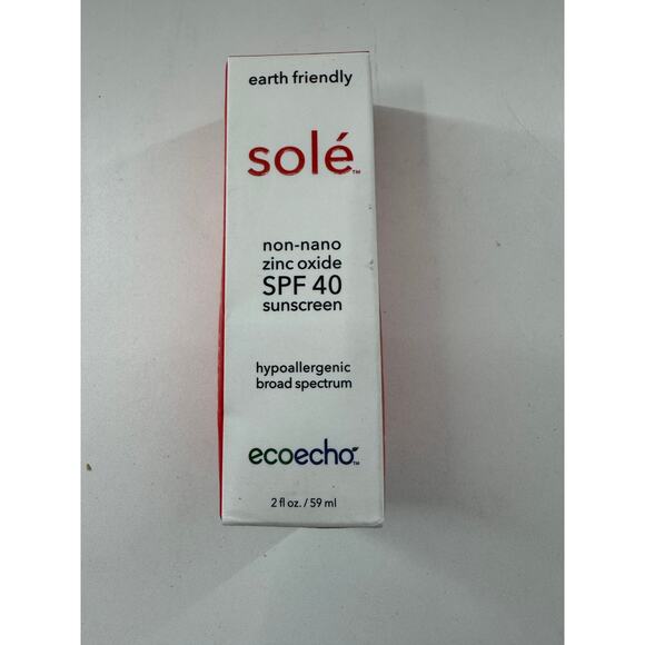 Sole ecoecho non-nano zinc oxide SPF 40  4oz   17.5% NEW with Box - Picture 1 of 3